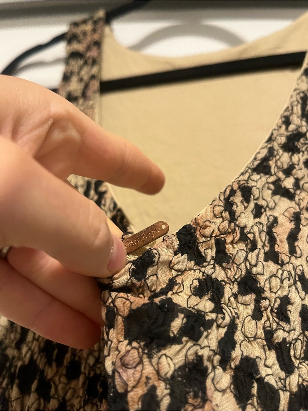 Free People Leopard Print Backless Bodycon Dress - Beige and Black - Picture 4 of 4